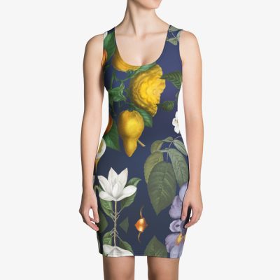 casual summer dress fruit print