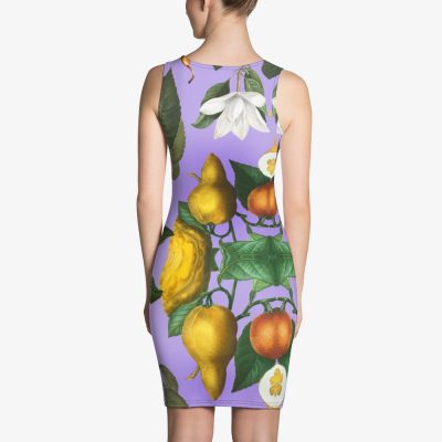 tropical garden pattern sleeveless dress