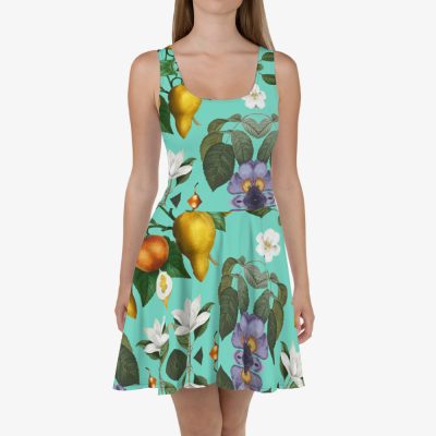 turquoise unique print dress