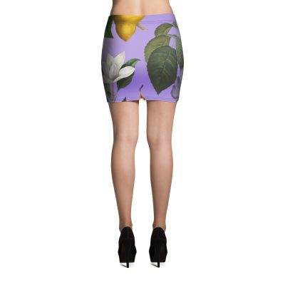 violet printed mini skirt back