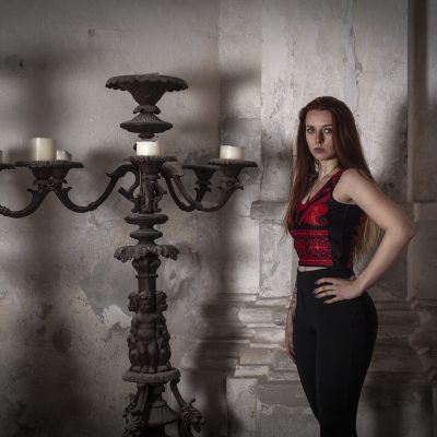 Baroque antique print red black tank top women luxury clothing