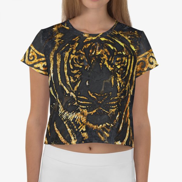 gold tiger printed women t-shirt