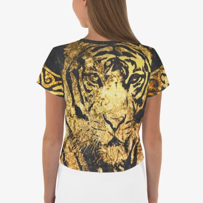 golden tiger printed women t-shirt back