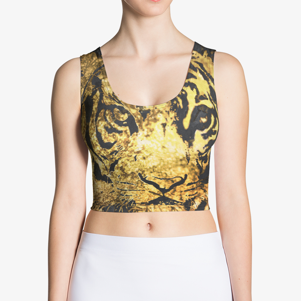 luxury tiger print crop top
