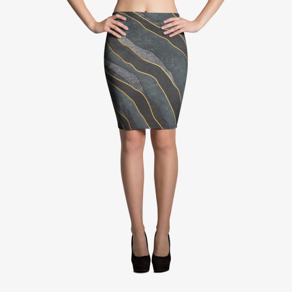 marble luxury pattern fitted fitted skirt