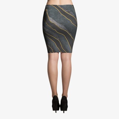 marble luxury pattern fitted fitted skirt back