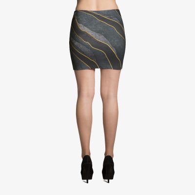 marble luxury pattern fitted mini skirt back