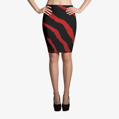 red black striped sexy pencil skirt
