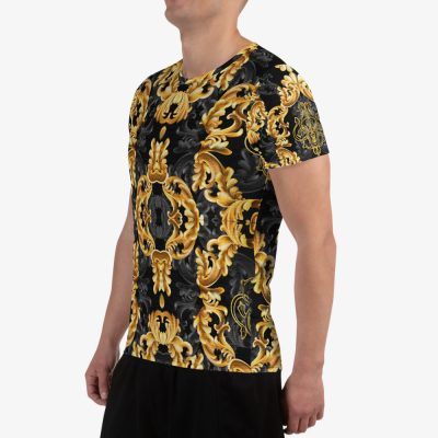 royal ornament print short sleeve men t-shirt