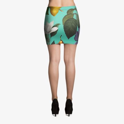 turquoise printed mini skirt back