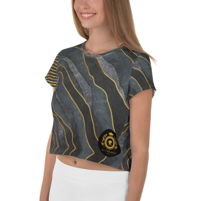 golden marble crop tee women