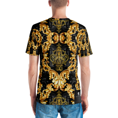 luxury men’s t-shirt with golden baroque ornaments back