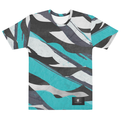 turquoise printed designer fashion t-shirt