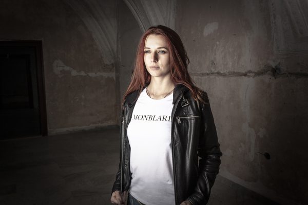 Monblard gold label, luxury white women t-shirt