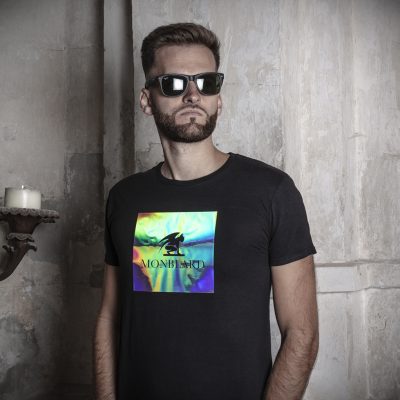 luxury holographic t-shirt men black