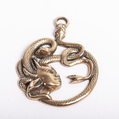 Jellyfish luxury italian pendant - men women bronze (golden look)