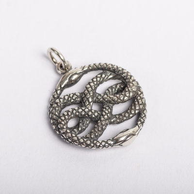 Silver snake ornament talisman, Ag 925