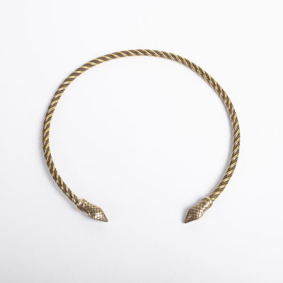 Snake necklace golden look brass man woman luxury designer fashion